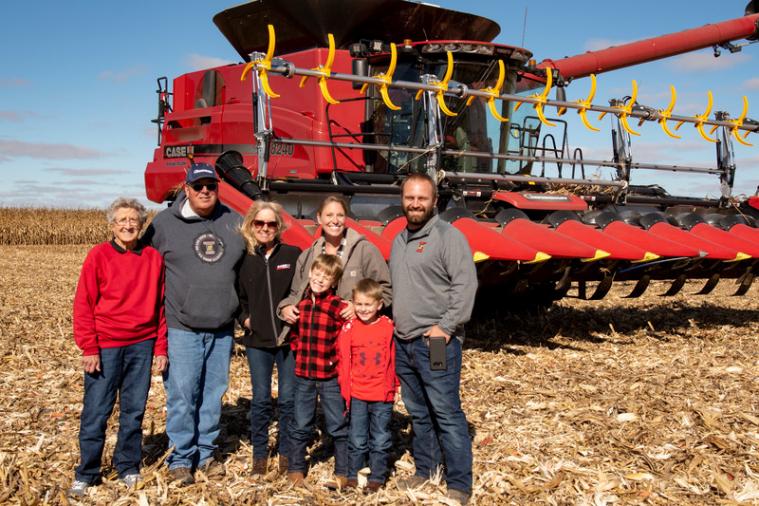 Family in field